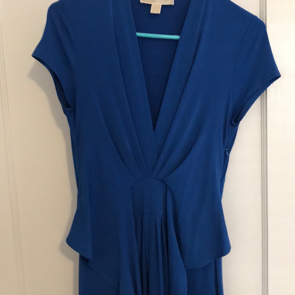 Michael Kors Jersey Hi-Low Dress in Cobalt Blue